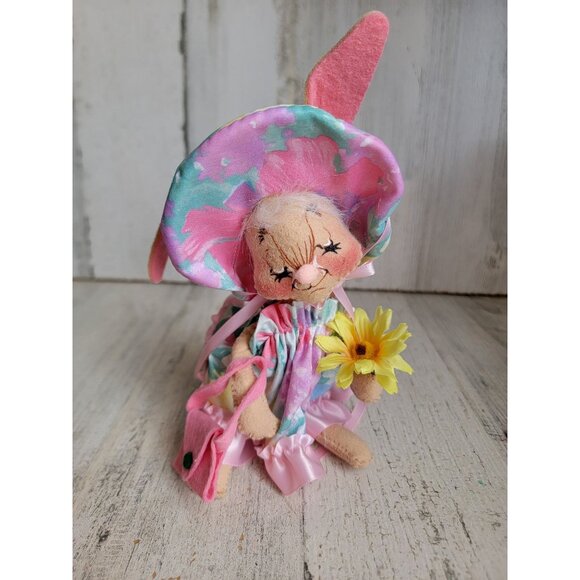 Annalee flower bunny floral vintage plush home decor xmas - Picture 1 of 7